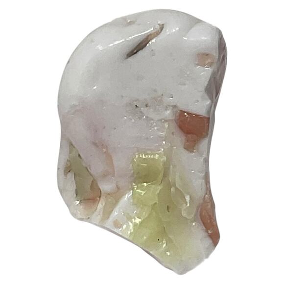 Milk Glass Pink Swirl Art Glass Cullet Glowing Uranium Manganese Slag #5GM53 - Picture 3 of 8